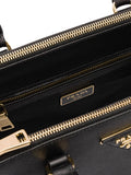 Galleria Saffiano Small Black Leather Tote Bag