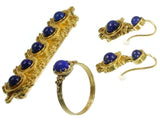Neo-etruscan revival parure ring brooch