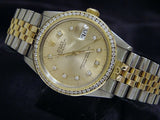 Pre Owned Mens Rolex Two-Tone Datejust Diamond Champagne 16013