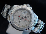 PRE OWNED MID-SIZE ROLEX STAINLESS STEEL & PLATINUM YACHT-MASTER DATE 168622