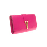 YSL / Saint Laurent 311213 Fuchsia Leather Classic Y Clutch