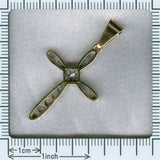 Rose cut diamonds cross pendant