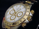 PRE OWNED MENS ROLEX TWO-TONE DAYTONA WITH A WHITE DIAL 16523