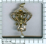 Art Nouveau diamond and enamel pendant