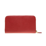 Prada Red Saffiano Leather Zippy Long Wallet