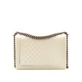CHANEL White Medium Boy Bag