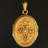 19th century multicolored gold locket