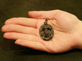 Lavastone high relief cameo gold pendant