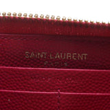 YSL / Saint Laurent 358094 Fuchsia Matelasse Calf Leather Zip Around Long Wallet