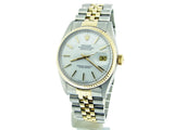 Pre Owned Mens Rolex Two-Tone Datejust with a White Dial 16013