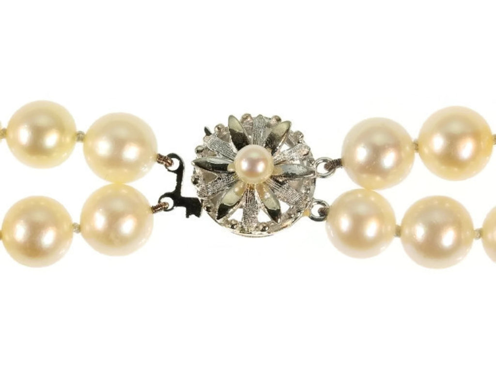 Estate two row pearl necklace