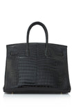 Black Porosus Crocodile Lisse Birkin 35