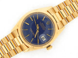 Pre Owned Mens Rolex Yellow Gold Datejust with a Blue Dial 1601