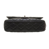 Chanel A90838 Black Calf Leather Quilted Chain Bag