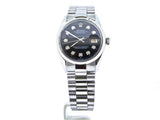 Pre Owned Mens Rolex Stainless Steel Datejust with a Black Diamond Dial 1601