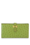 Pre-Owned Hermès Green Ostrich Bearn Wallet