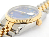 Pre Owned Mens Rolex Two-Tone Datejust with a Blue Arabic Dial 116233