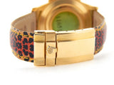PRE OWNED MENS ROLEX YELLOW GOLD LEOPARD DIAMOND SAPPHIRE DAYTONA 116518