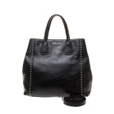 Miu Miu Black Calf Leather with Rivets Handbag