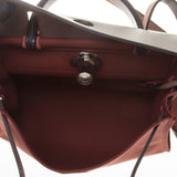 Hermes Brick Red Canvas with Brown Leather Herbag Zip 31cm (P Stamp)