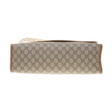 Gucci 246411 Beige/Ebony GG Supreme Canvas with Brown Leather Trim Crossbody Bag