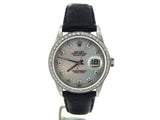 Pre Owned Mens Rolex Stainless Steel Datejust White MOP Diamond 16030