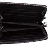 Gucci 307982 Black GG Imprime Leather Zip Around Long Wallet