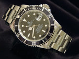 PRE OWNED MENS ROLEX STAINLESS STEEL SUBMARINER DATE WITH A BLACK DIAL 16610