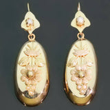 Victorian gold long pendent earrings