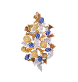Colored gemstone brooch pendant