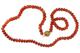 Antique coral bead necklace w/gold clasp