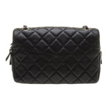 Chanel A90838 Black Calf Leather Quilted Chain Bag