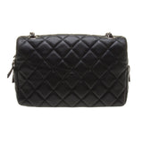 Chanel A90838 Black Calf Leather Quilted Chain Bag