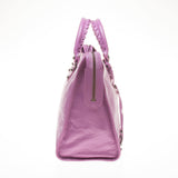 Balenciaga Light Purple Lambskin Classic City Motorcycle Handbag with Shoulder S