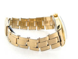 PRE OWNED MENS ROLEX GOLD SHELL OYSTER PERPETUAL WITH A BLACK DIAL 1024
