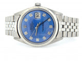 Pre Owned Mens Rolex Stainless Steel Datejust with a MOP Diamond Dial 1601