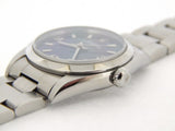 PRE OWNED MID SIZE ROLEX STAINLESS STEEL OYSTER PERPETUAL WITH A BLUE DIAL 77080