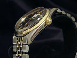 Pre Owned Mens Rolex Two-Tone Datejust with a Black Dial 1601