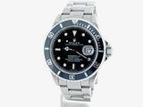 PRE OWNED MENS ROLEX STAINLESS STEEL SUBMARINER DATE WITH A BLACK DIAL 16610