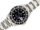 PRE OWNED MENS ROLEX STAINLESS STEEL GMT MASTER II WITH A BLACK DIAL 16710