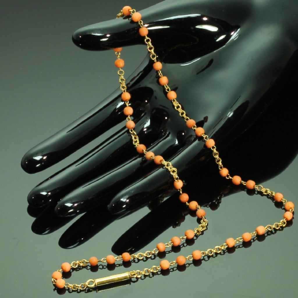 Antique coral bead necklace
