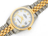 Pre Owned Mens Rolex Two-Tone Datejust with a White Roman Dial 16203