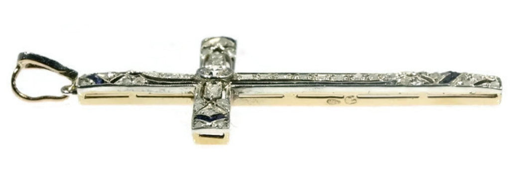 Portuguese Art Deco diamond cross