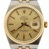 PRE OWNED MENS ROLEX TWO-TONE OYSTERQUARTZ DATEJUST GOLD CHAMPAGNE 17013