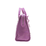 Balenciaga 281770 Light Purple Lambskin Silver Giant 12 City Motorcycle Handbag
