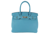 Hermes Birkin 30 Togo Turquoise Silver Hardware Brand New