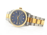 Pre Owned Mens Rolex Two-Tone Datejust Blue Diamond 16013