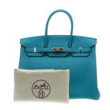 Hermes Turquoise Leather Birkin 35cm (R Stamp)