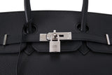 Pre-Owned Hermès Noir Taurillon Clemence Birkin 35