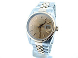 Pre Owned Mens Rolex Two-Tone Datejust with a Bronze Dial 16013